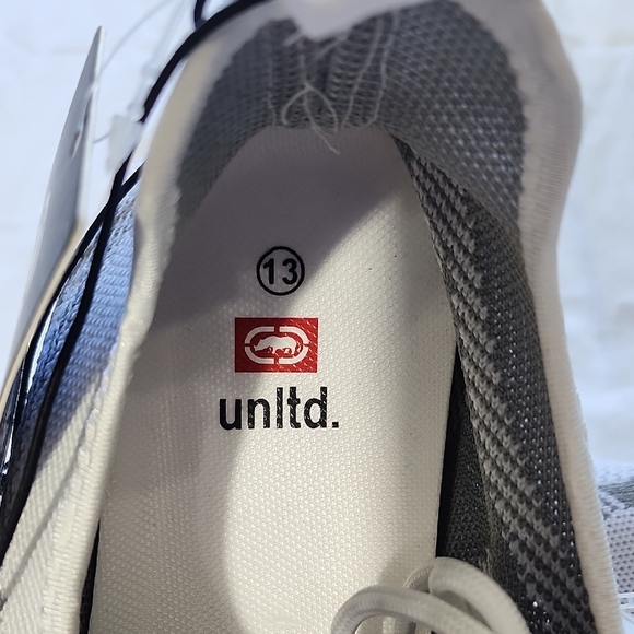 Ecko Unltd White and Gray men's knit athletic sneakers - Picture 3 of 8